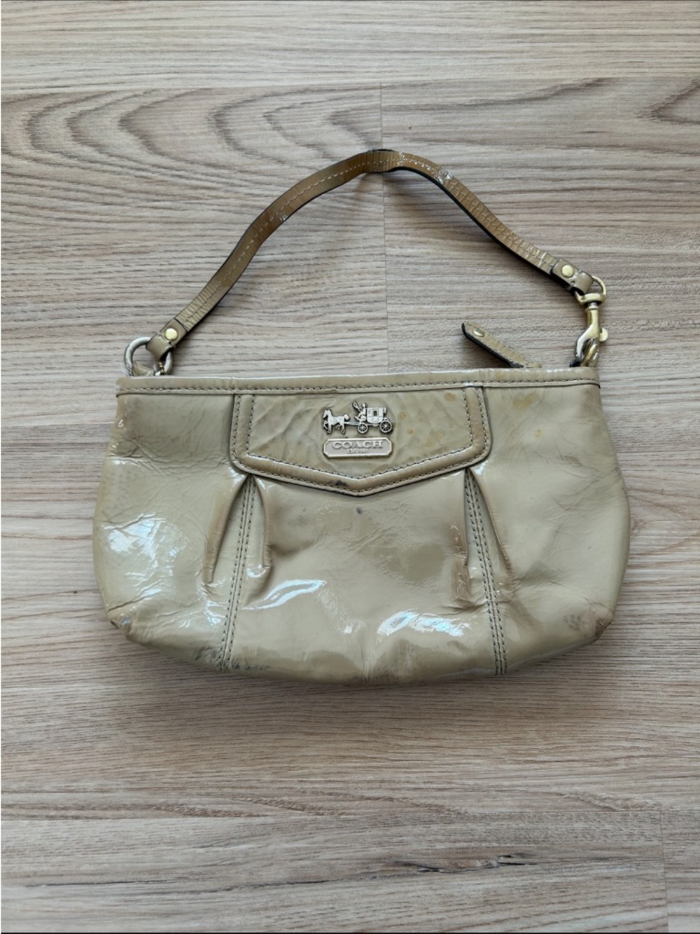 Coach Madison Wristlet in Beige